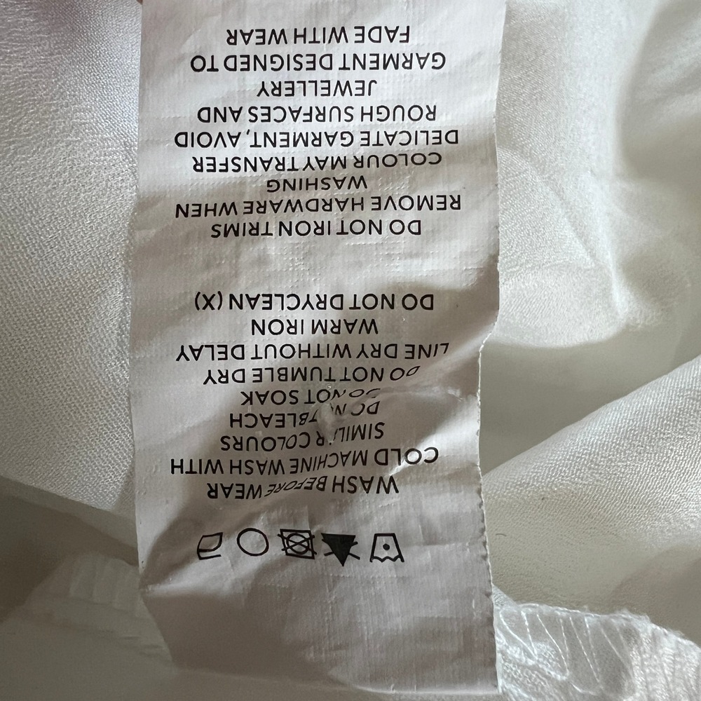 Showpo Anieshaya Dress 6 White Lace Eyelet Puff Sleeve Cutout Back Midi Boho NEW - Picture 7 of 11